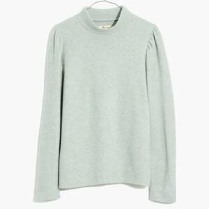 Madewell‎ Women's (Re)sourced Plush Mockneck Puff-Sleeve Top